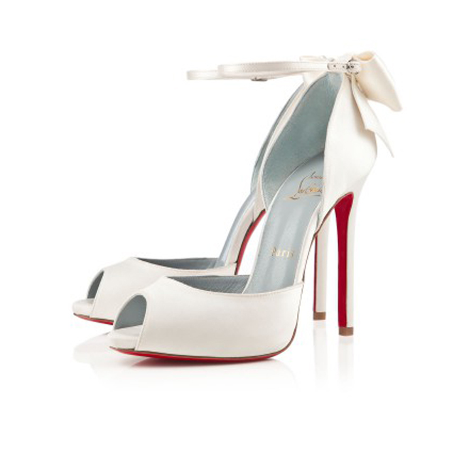 Christian Louboutin Dos Noeud 120mm Special Occasion Off White